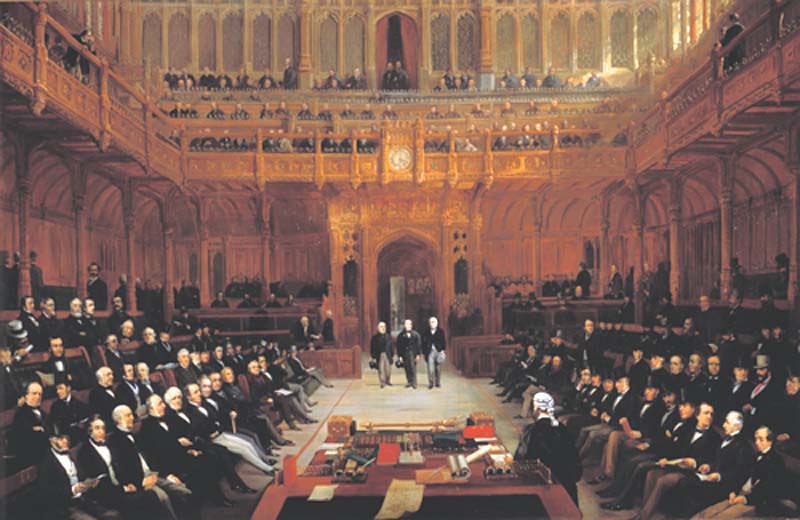 Lionel de Rothschild introduced in the House of Commons, July 26th, 1858 (Henry Barraud) (1811-1874) The Rothschild Archive